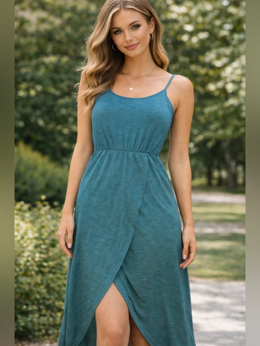 Casual Sleeveless Turquoise Dress